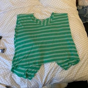 Splendid : Cropped Stripe Open Back Tee